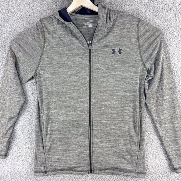 Under Armour Jacket Mens Small Gray‎ Loose Heatgear Outdoor Gym Train Hike Run - Picture 1 of 12